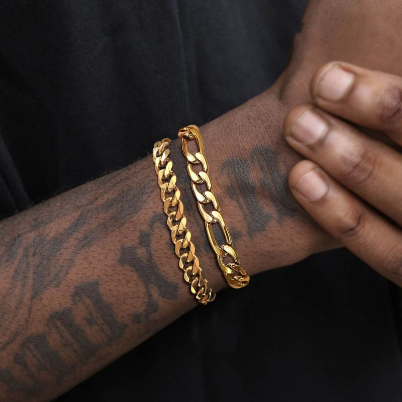 Gold Plating Stainless Steel
Layered Mens Bracelets