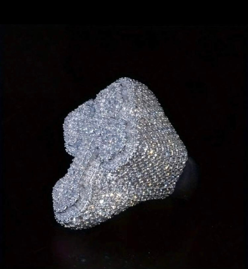 Diamond Cut Cross Ring