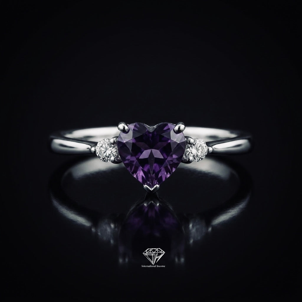 Heart Amethyst Ring