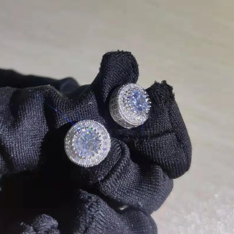 Diamond Round Stud Earrings