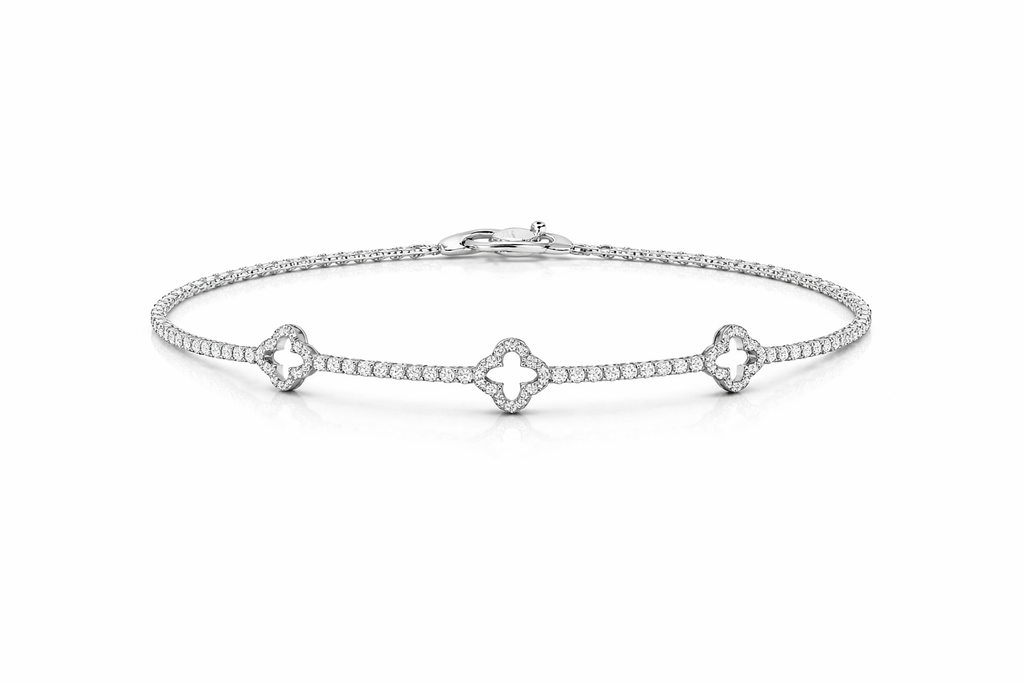 Four leaf Clover tennis bracelet