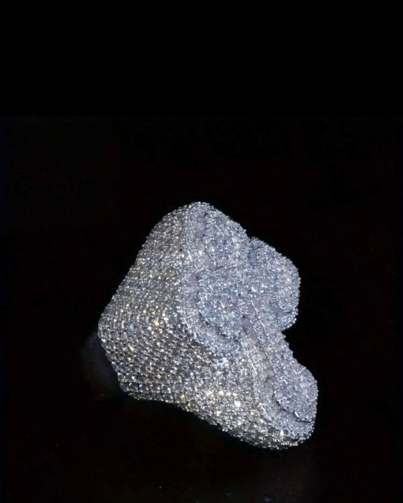 Diamond Cut Cross Ring