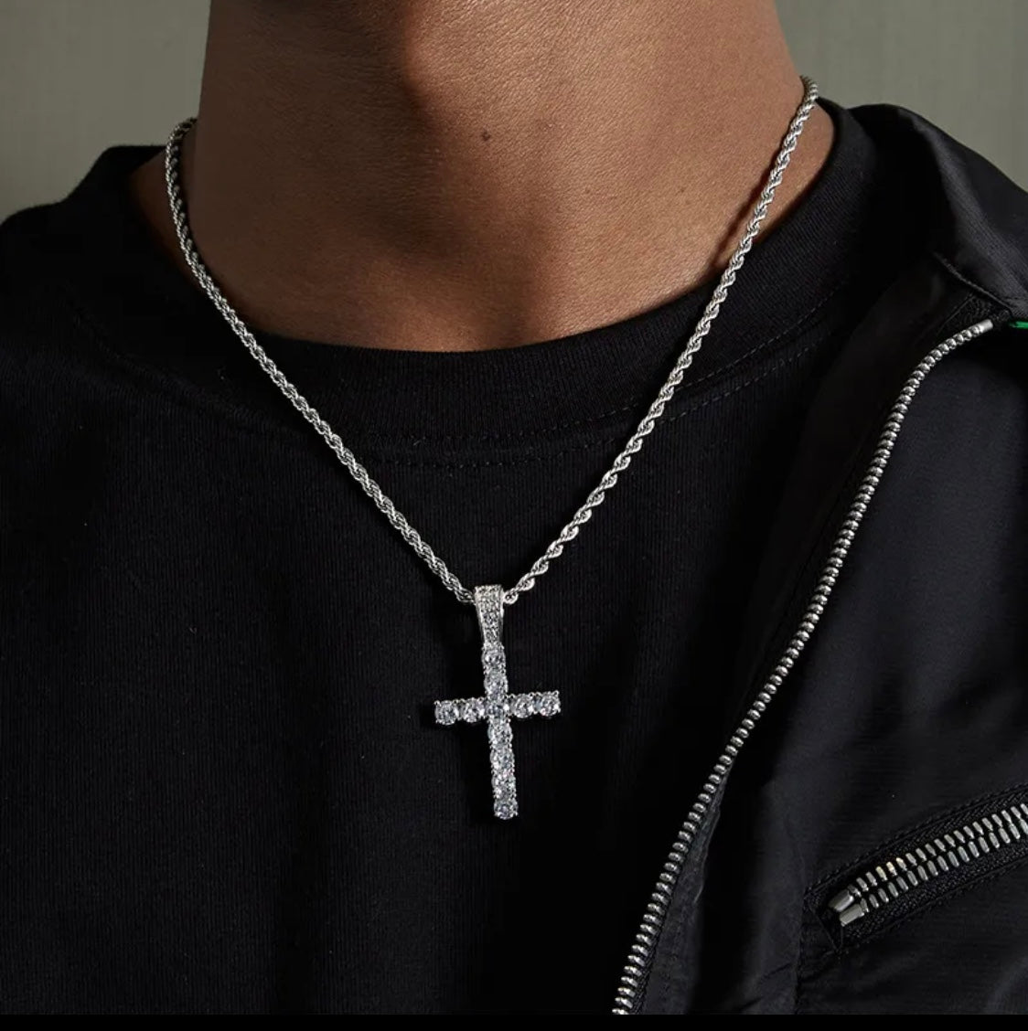 CROSS COPPER INLAY MENS PENDANT NECKLACE