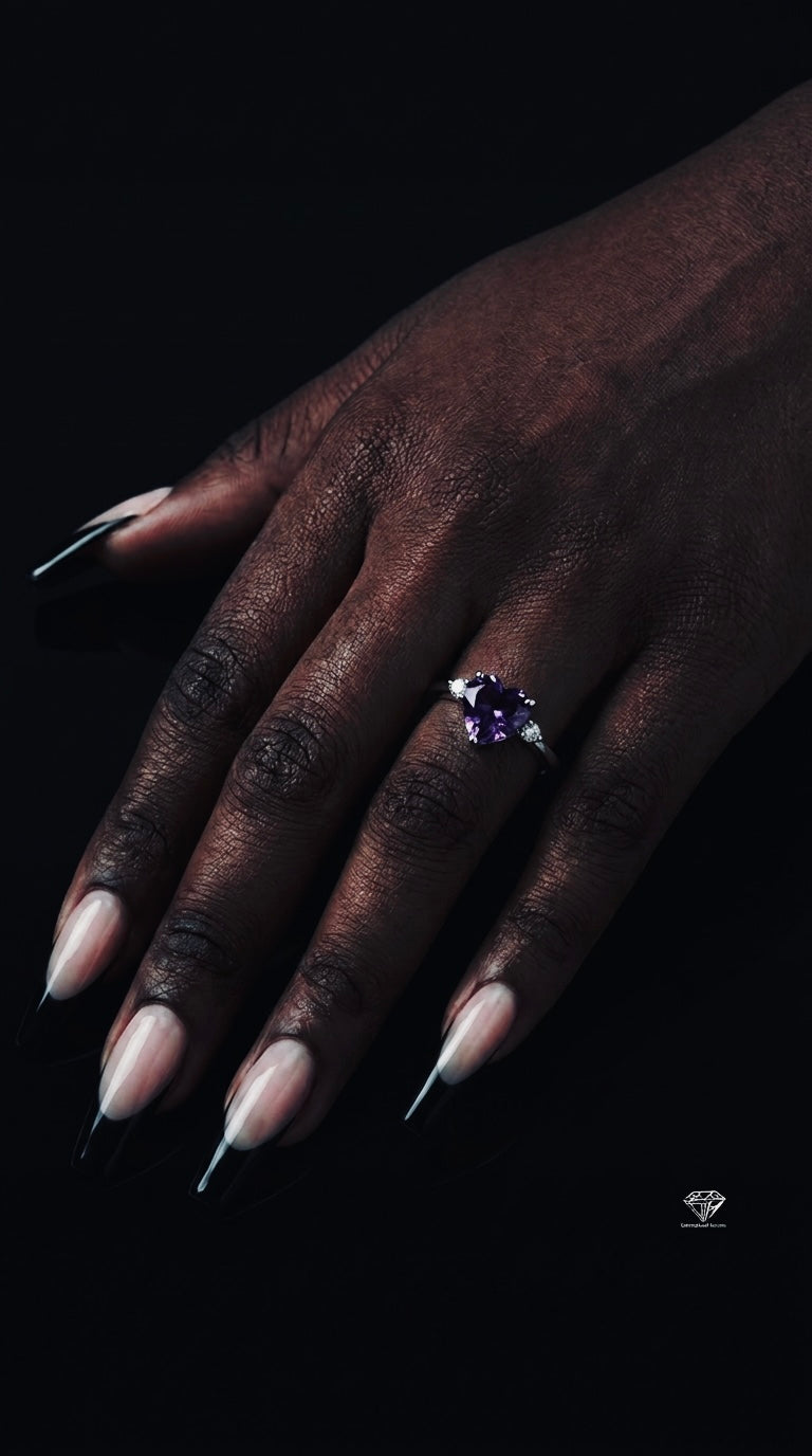 Heart Amethyst Ring