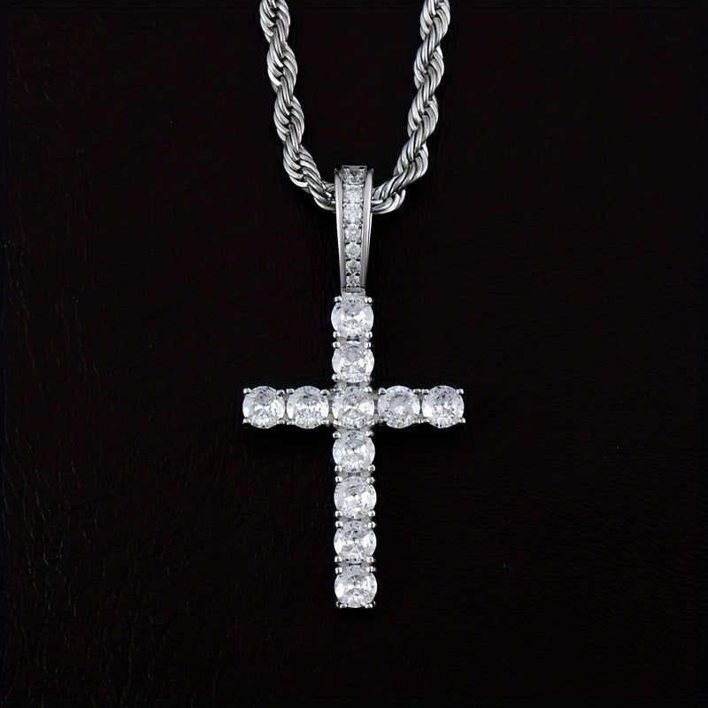 CROSS COPPER INLAY MENS PENDANT NECKLACE