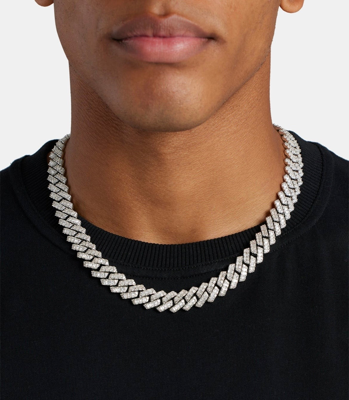 14MM BAGUETTE PRONG CUBAN CHAIN