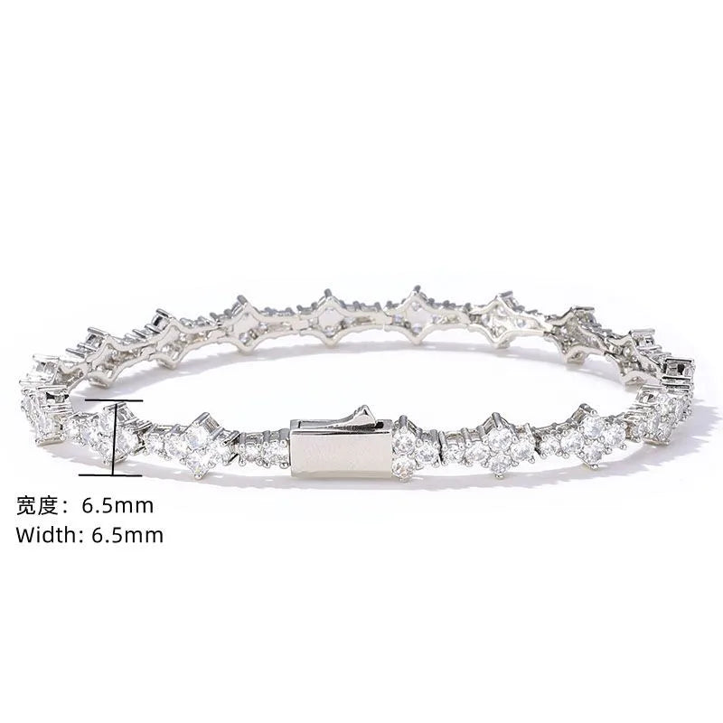 Floral Cluster Diamond Tennis Bracelet