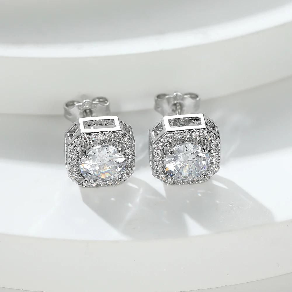 Round brillant diamond earrings